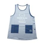 ポケモン カビゴン エプロン 線画　転写 サイドボタン 保育士 キャラクター ネイビー  46209