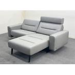 未使用品■エコーネス■ストレスレス　Stella/ステラ　モジュラーソファ　2.5人掛け　ロングシート　ロッキング　レザー　グレー★埼玉発送