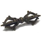 密教法具 五鈷杵 バジュラ 金剛杵 真鍮製 長さ約9.2cm 降魔杵 ドルジェ 法器 仏具 寺院 帝釈天 開運グッズ