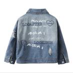 バックプリントデニムアウター Gジャン 160 春コーデ 韓国子供服