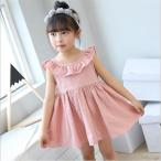 バックリボンフリルワンピース 韓国子供服