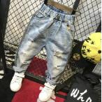 デニムパンツ ダメージ サイドライン 韓国子供服