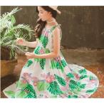 ショッピング韓国子供服 ワンピース ロング サマー キャミ ボタニカル 130-150cm 韓国子供服