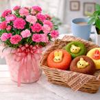 母の日 プレゼント 2026 花とスイーツ カーネーション さくらもなか アニマルドーナツ 焼き菓子 鉢植え