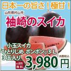 ショッピングスイカ 袖崎 小玉スイカ ひとりじめ ボンボン 秀３Ｌ ３個入り 又は 秀２L ４個入り 尾花沢スイカ 送料無料
