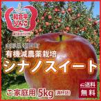 りんご リンゴ シナノスイート 5kg ご家庭用 満杯詰め 有機減農薬栽培 朝日町和合平 葉取らずりんご 訳あり 送料無料