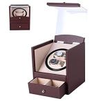 ワインディングマシーン 2+2本巻き 静音設計 収納ケース付きウォッチワインダー 自動巻き時計ワインディングマシーン 男女の腕時計は全部使えます,Brown