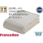 ショッピングフランス ベッドパッド　綿100％　ダブルサイズ　フランスベッド　側生地綿100％　詰め物綿100％　Nウォッシャブルコットンベッドパッド　140×195cm　洗える　