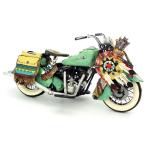 Halley India moto    バイク インテリアオブジェ アンティーク 置物 ブリキ製 クラシックカー バス レトロ (全て手作り)