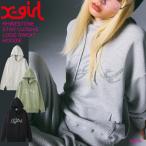 エックスガール X-girl ラインストーン パーカー RHINESTONE STAR CURSIVE LOGO SWEAT HOODIE プルオーバー スウェット レディース 105244012014
