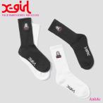 エックスガール X-girl ソックス FACE EMBROIDERY RIB SOCKS 靴下 レディース 通勤 通学 105251054001