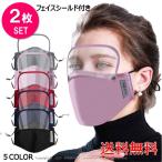 フェイスシールド　マスク 防護メガネ付き　呼吸弁無し　バルブ無し　2枚セット　弁無し　接客業　フィットマスク　冷感　フェイスガード　エチケット　水洗い