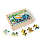 ショッピングmelissa Melissa & Doug Construction Vehicles 4-in-1 Wooden Jigsaw Puzzles in a Box (48 pcs) - FSC Certified