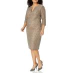 ショッピングNUDE Single Dress Women's Plus Size Lace Meg Dress Truffle/Nude Long Sleeve 1X