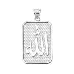 Middle Eastern Jewelry Engravable Islamic Arabic script Allah Pendant Necklace in Sterling Silver