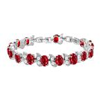 ショッピングGARNET LMXXVJ Women's Tennis Bracelets with Red Cubic ZirconiaCreated Red Garnet Bracelet for WomenBirthday Mother’s Day Bracel