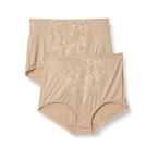 ショッピングNUDE Bali womens Jacquard Mesh Tummy Panel Firm Control Shapewear 2-pack Fajas Dfx710 Briefs 2 Nude Jacquard XX-Large US