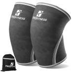 ProFitness Knee Sleeves Weightlifting for Men & Women | 7mm Thick Neoprene Knee Sleeve (Grey. X-Large)