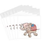 3dRose Greeting Cards - Republican Party Elephant Mascot - 6 Pack - Jr Republican Party