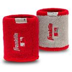 Franklin Sports MLB Wristbands - Xvent - Baseball + Softball - 4 inches - Breathable + Durable - Red/Grey