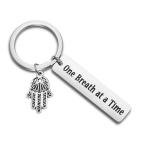 SEIRAA Yoga Keychain Hand of Hamsa Charm Keychain Yoga Gift Gift For Her (Yoga keychain)