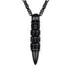 Skull Bullet Charm Necklace Skeleton PendantPunk StyleGothicGoth Halloween Supply Gift Retro Vintage Stainless Steel Sta