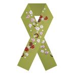 刺繍半衿 振袖用 洗える半衿 洗濯可 日本製 抹茶 緑 梅 桜