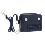 プーマ[PUMA]ダブルホックLCPウォレット小銭入れが大きく開く財布（ストラップ付サイフ＆カード入れ）（ネイビー）（PM383NB）