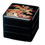 J-kitchens 重箱 3段 6寸 お重箱 黒松竹梅 18.1cm x 18.1cm x 16.3cm 日本製
