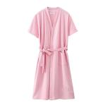 バスローブ 綿100 ガウンレディース メンズ 春夏 七分袖 吸水速乾 パジャマ タオル地 お風呂上がり 優しい肌触り ワッフル生地 コットン素材 男女兼用 ルームウ