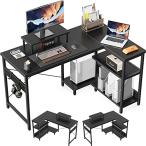 ショッピングpcデスク ODK パソコンデスク l字デスク ゲーミングデスク L字型 デスク 机 幅120cm ラック付き pcデスク desk 収納 オフィスデスク 在宅勤務 書斎 組立簡単 ブラック