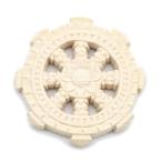 栗田こだわり仏像  法器  法輪 直径5cm 両面彫り 桧木製木彫仏具 28046