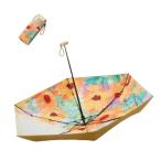 日傘 折りたたみ 完全遮光 晴雨兼用 軽量 コンパクト 6本骨 日傘 uvカット 100 遮光 折りたたみレディース スタイリッシュ 絵画