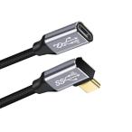 cablecc левый правый угол USB-C USB 3.1 Type C мужской - женский удлинение данные кабель 10Gbps 100W рукав имеется ддя ноутбука 20cm