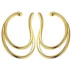 [k жизнь ] ушные каффы ушные каффы acid ya кафф серьги большой .. металл аллергия соответствует двойной линия левый и правый в комплекте Gold / серебряный / розовое золото 