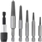 KEWAYO 6本 ネジ抽出器 潰れたネジ取り ネジ取り 破損したボルト 抜き取り器 破損スクリューエクストラクター 潰れたネジ 折れたボルトビス頭 抜くボルト抽出器