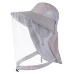  комары .. шляпа head сеть сеть имеется шляпа уличный москитная сетка репеллент шляпа соус имеется шляпа от солнца UV cut рыбалка шляпа сельскохозяйственные работы для (. серый )