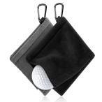  Golf полотенце мяч для гольфа очиститель Golf для чистый .kalabina. удобный водонепроницаемый брелок для ключа пряжка 14*14cm 2 штук входит мяч для гольфа чистка полотенце чёрный . серый 
