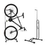 自転車メンテナンススタンド 自転車スタンド [縦・横・掛けの3通り対応] L字型 スチール製 高さ調整可 自転車転倒防止 室内屋外保管用 ブラック