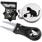 ADHERE Golf маркер (габарит) &amp; зеленый вилка комплект, удален возможность эмаль производства, магнитный шляпа зажим имеется, подарочная коробка комплект имеется goru мех подарок предназначенный 