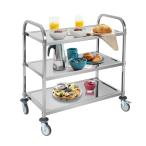 HLC кухонные тележки 3 уровень с роликами . из нержавеющей стали кухня Cart настольный минут толщина .0.7mm сервис Wagon ширина 720x глубина 400x высота 82mm кухня для бизнеса ресторан ho te