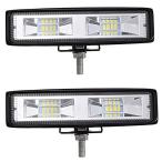 LED 作業灯 バックライト ワークライト ライトバー led 車 12v-24v用 48w 2000LM IP67防水 ledライト タイヤ灯 車幅灯 前照灯 各種作業車に対応 前照灯２個セッ