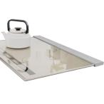 ショッピング排気口カバー YouTen排気口カバー 耐荷重100kg グリルカバー コンロ奥ラック スリム ガス IH コンロ ヘアライン レンジガード コンロカバー キッチンラック フラット グリル