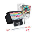 イラストマーカー 120色 マーカーペン セット カラーペン 無料APP付きです 大人 子供 漫画家向けのアルコールマーカー画材 Aedaga シリーズ