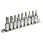 JTC 9pcs スタープラスソケットセット 5角形 ペンタローブ ビット ソケット セット いじり防止 穴あき 6.3mm JTC3303