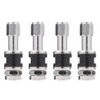 ホイール用 インサイドバルブ 4個セット インサイド用 全長45mm タイヤバルブステム クランプインバルブ ダストキャップ付き 自動車 トラック 汎用 ショート 金