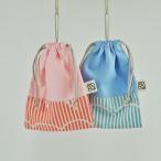 pkpk полоса × одноцветный. петля имеется сумка ( мешочек для ланча )2cm... размер также можно выбрать!S(18cm×14cm) Made in Japan