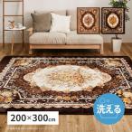 ラグマット ホットカーペットカバー 長方形 200×300cm 厚手 おしゃれ エレガント 花柄 滑り止め付き 床暖房対応