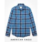 アメリカンイーグル チェック シャツ 長袖 メンズ カジュアルシャツ ブルー 大きいサイズあり