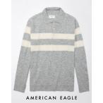 アメリカンイーグル ニット ポロシャツ メンズ セーター グレー 大きいサイズあり